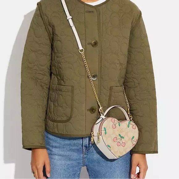 HEART CROSSBODY IN SIGNATURE CANVAS WITH HEART CHERRY PRINT - Picture 2 of 6